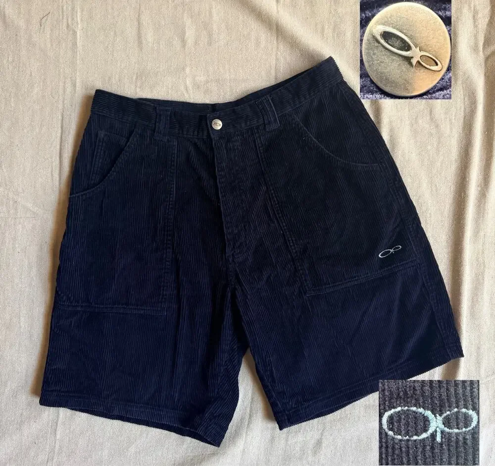 Vintage 90's Y2K Ocean Pacific Shorts Men's 34 Corduroy Navy Blue Surfer Retro
